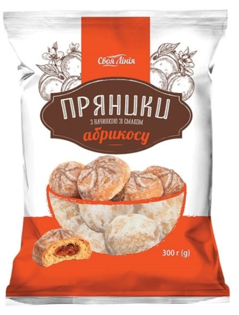 Пряники Своя Лінія зі смаком абрикосу, 300г